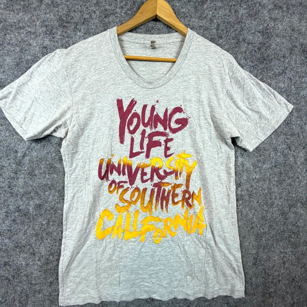 American Apparel T-Shirt Men L Gray Young Life University of Southern California